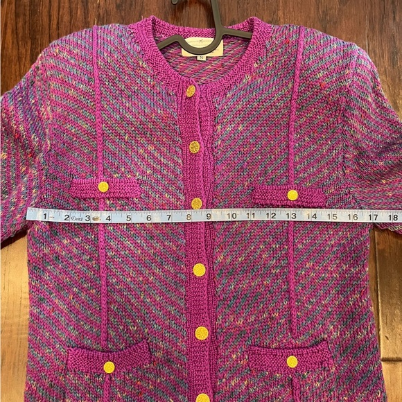 Vintage Peruvian Connection Purple Knit Sweater/Cardigan - Picture 6 of 9